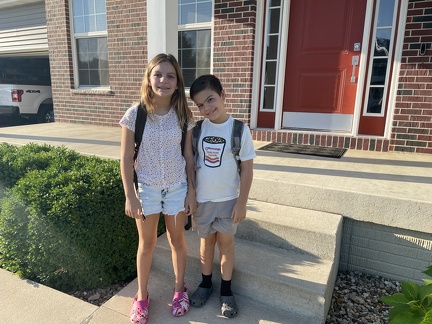 First Day of School 2022 - Greta 6th and JB 3rd Grades2